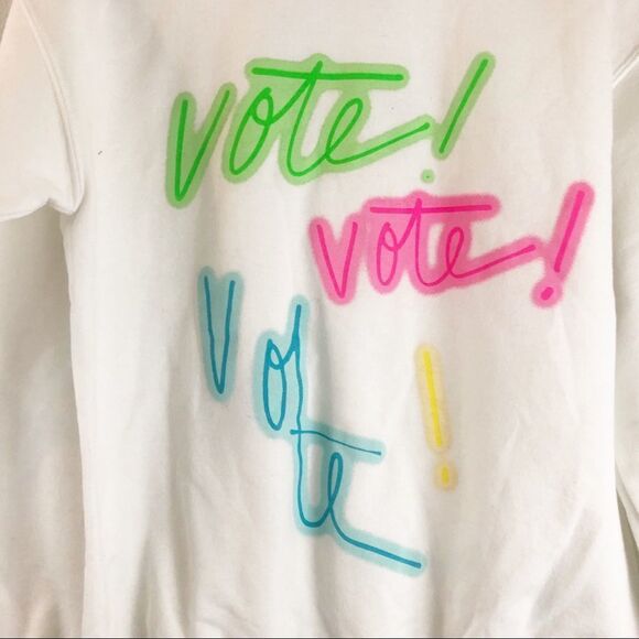 BP White Vote Crew Neck Graphic Knit Pullover Sweatshirt size XS. New with tags - Picture 3 of 4